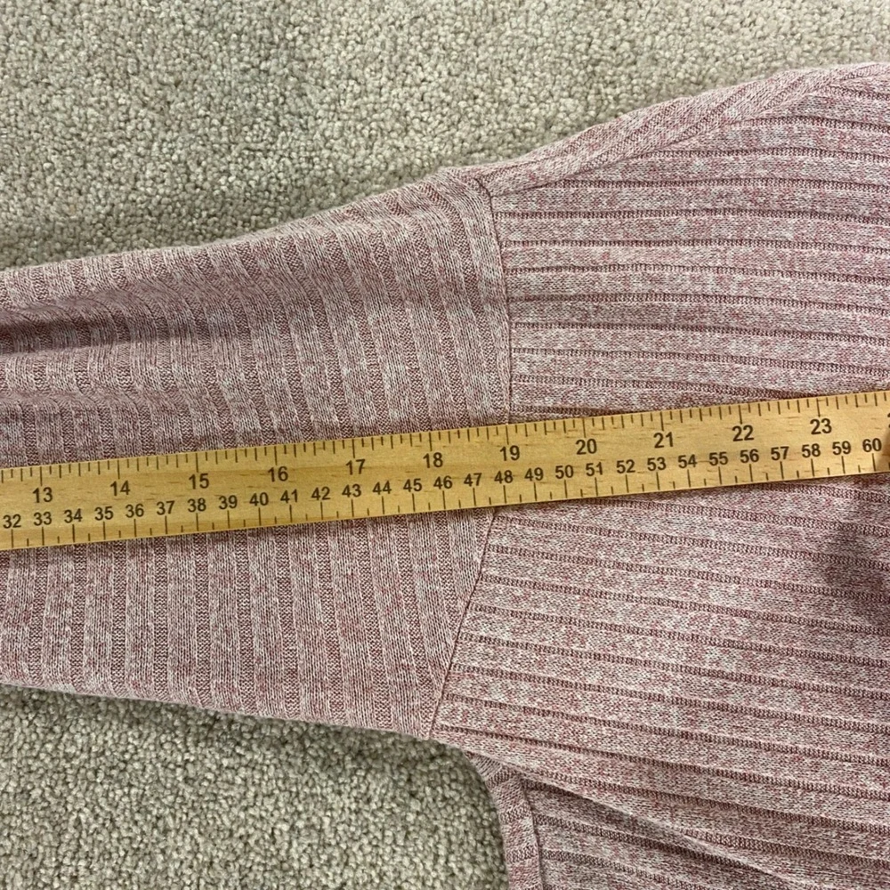 Forever 21 Knit Top Womens Small Pink Ribbed Keyhole Back Drop Shoulder